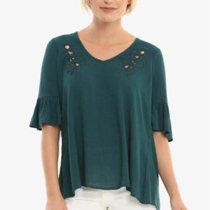 Green Harry Potter Wands Crepe Fashion Blouse